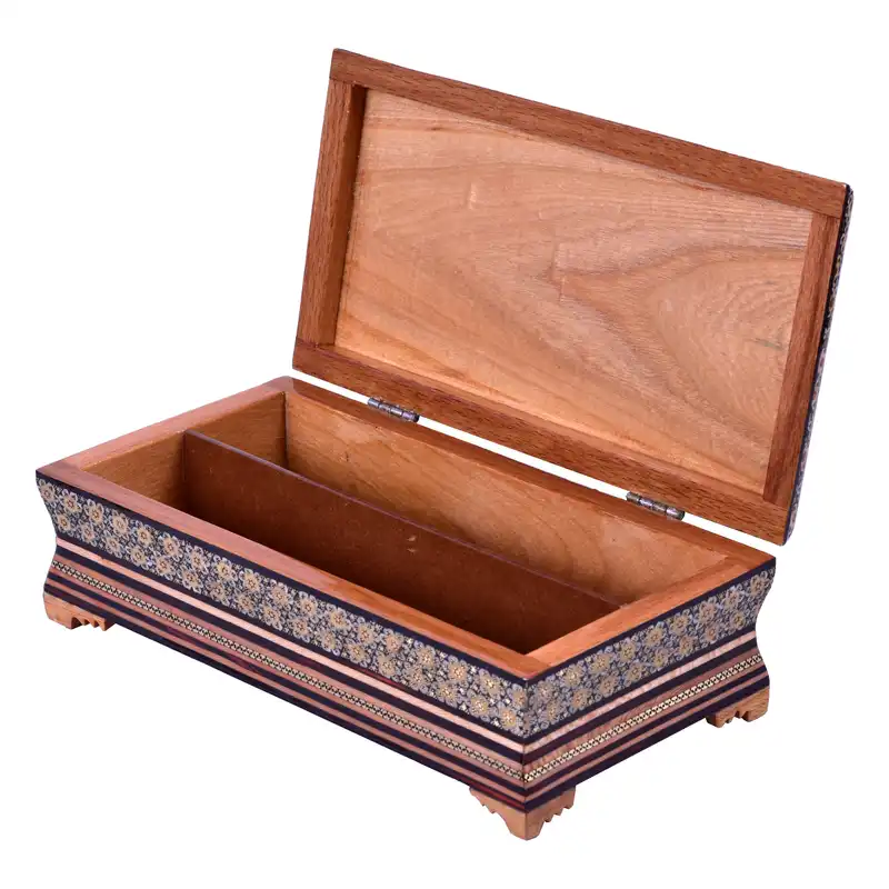 جعبه کارد و چنگال خاتم کاری مدل طاووس کد 2614