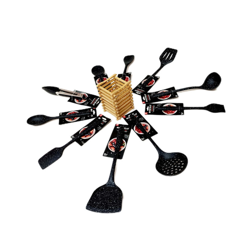 سرویس کفگیر و ملاقه 10پارچه شنگیا مدل سیلیکونی کد NEW 10-1