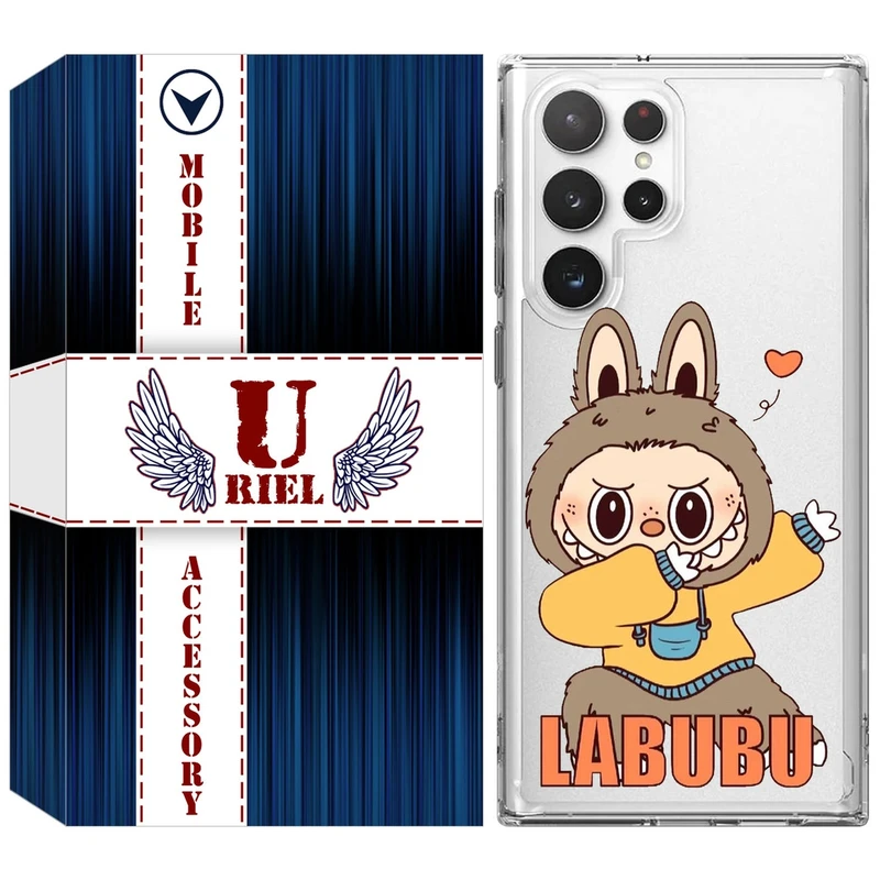 کاور یوریل مدل Clear کد 104 طرح لبوبو Labubu مناسب برای گوشی موبایل سامسونگ Galaxy S22 Ultra