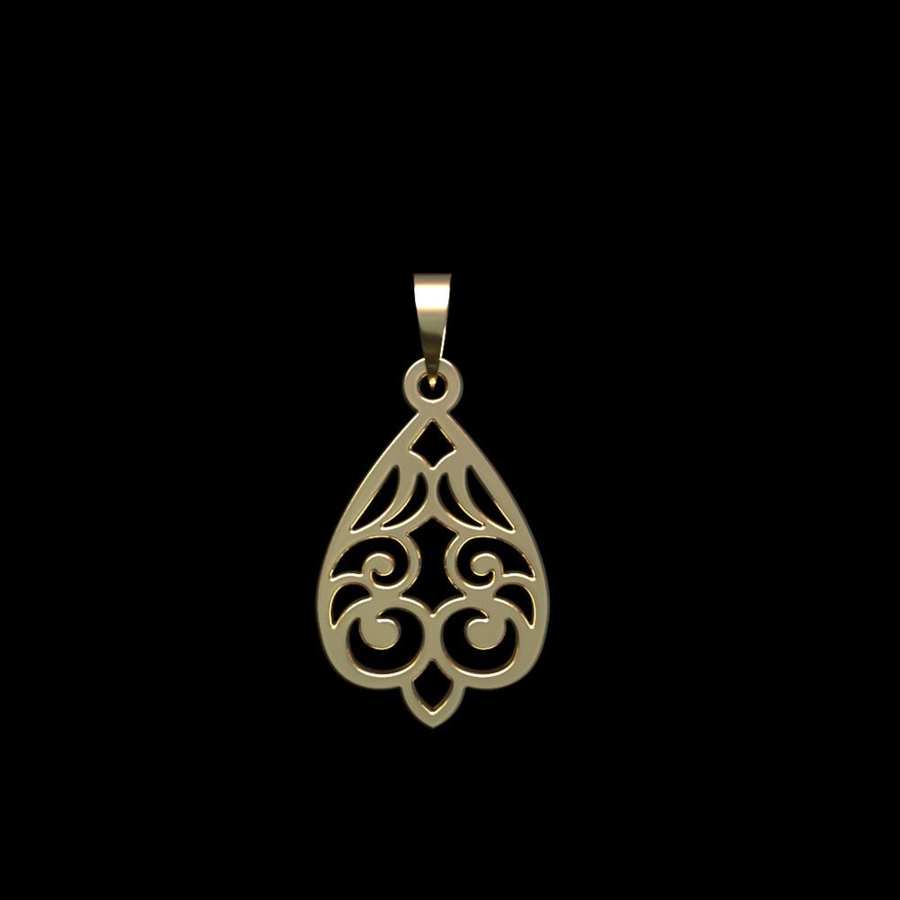 آویز گردنبند طلا 18 عیار زنانه مدوپد مدل اسلیمی کد PA1-15333 -  - 1