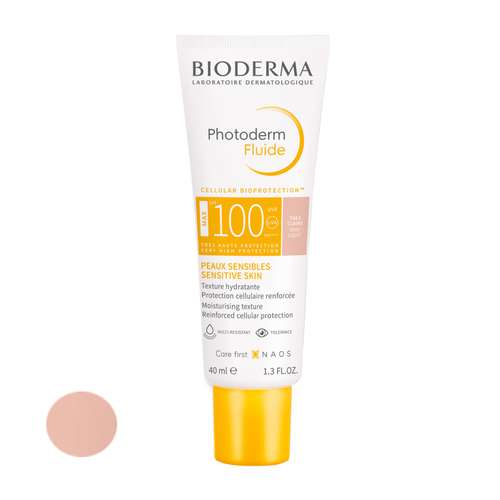 فلوئید ضد آفتاب رنگی بایودرما SPF 50 مدل celullar ‌مناسب پوست‌های مختلط حجم 40 میلی‌لیتر