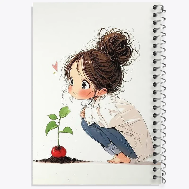 دفتر شطرنجی 50 برگ خندالو طرح دخترانه کیوت کد N1829