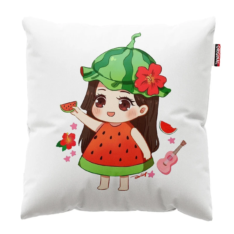 کوسن پاد آفرین طرح یلدا و دختر کوچولو کد 2261 سایز 30*30 سانتی متر