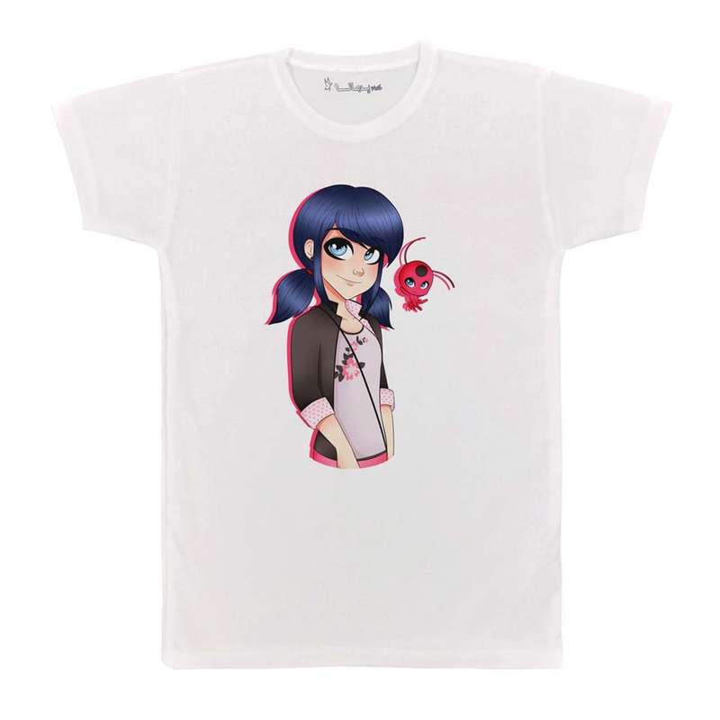 تی شرت بچگانه پرمانه طرح دختر کفشدوزکی کد pmt.5204