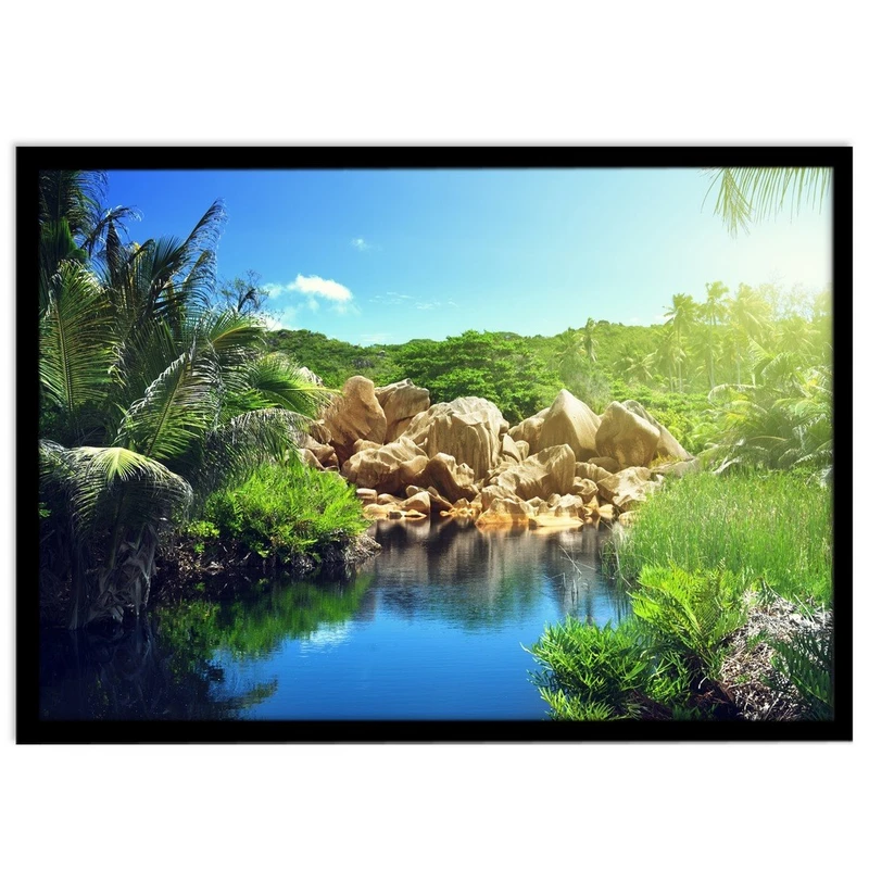 تابلو نوری بکلیت طرح طبیعت تابستان و رودخانه مدل B-S1128