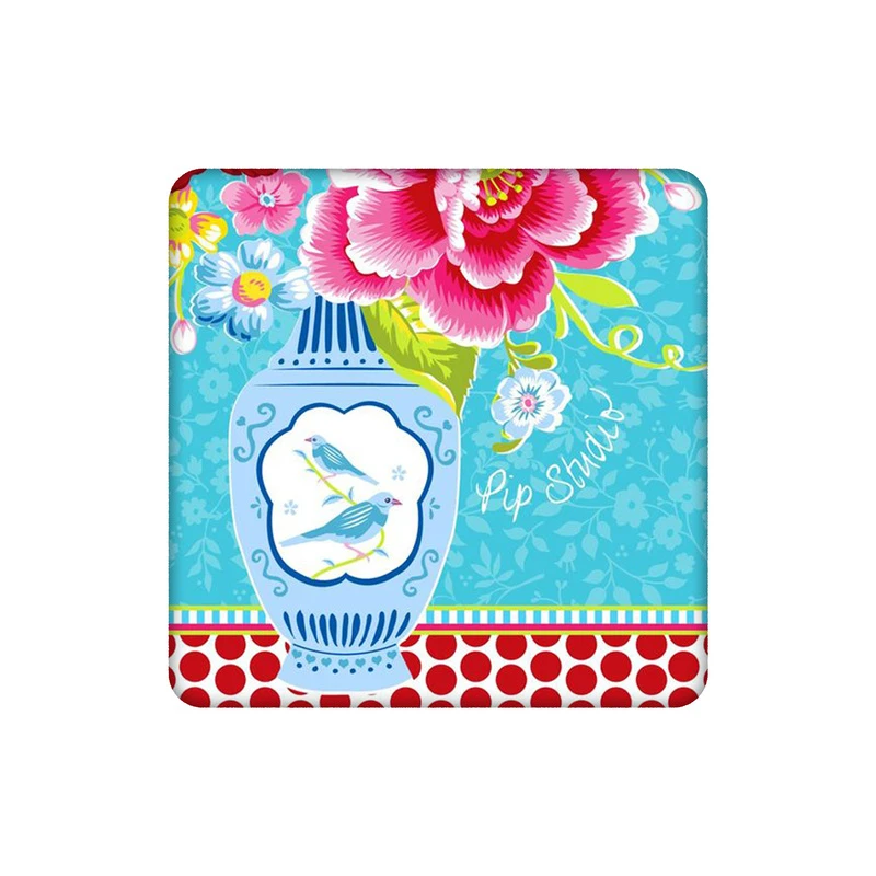 زیرلیوانی طرح گلدان چینی گل کد 1389810