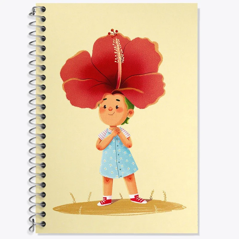 دفتر زبان 50 برگ خندالو مدل سه خط طرح دخترانه فانتزی کد 25719