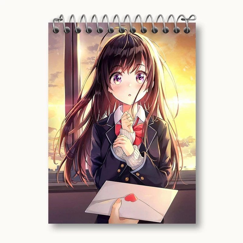 دفتر یادداشت 50 برگ خندالو مدل دختر انیمه ای کد 18056