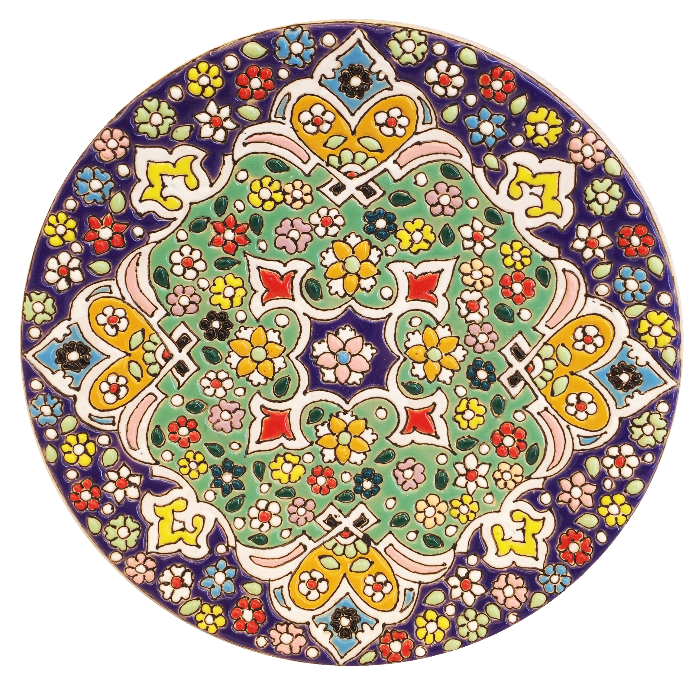 بشقاب میناکاری سفالی زمانیان کد ZMN15055