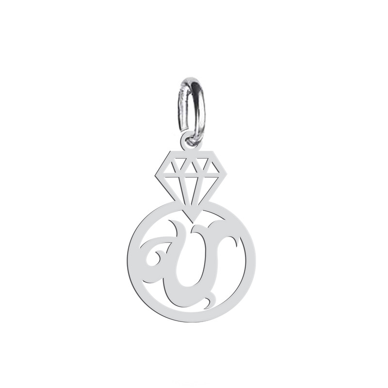 آویز گردنبند نقره هایکا طرح الماس و حرف U مدل n.ha 855 آویز گردنبند نقره هایکا طرح الماس و حرف U مدل n.ha 855