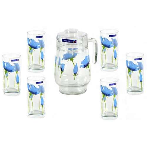 سرویس پارچ و لیوان 7 پارچه لومینارک مدل بلوپاپی