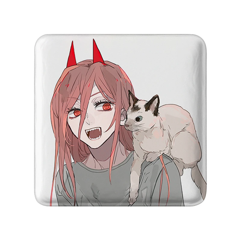 مگنت خندالو طرح پاور انیمه مرد اره ای Chainsaw Man  مدل مربعی کد 23184