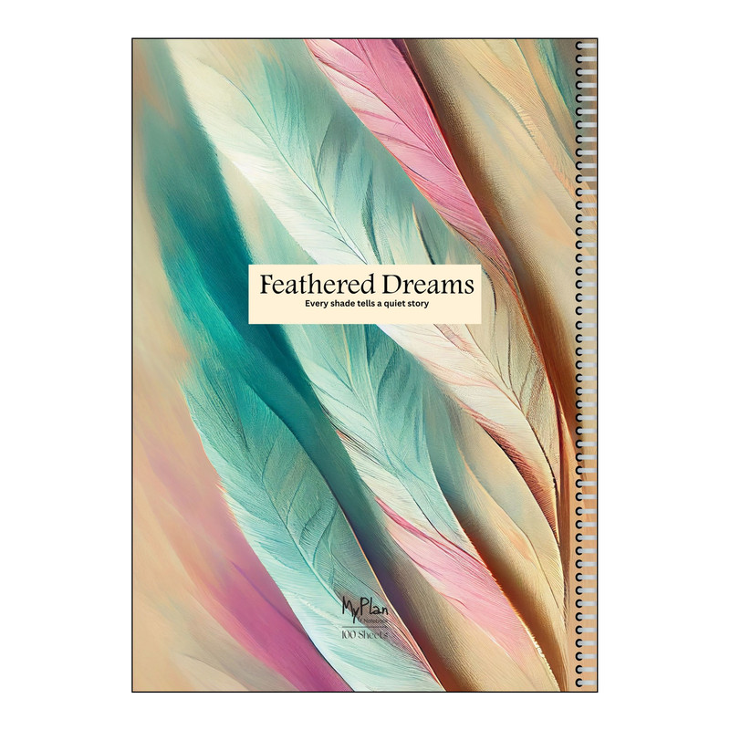 دفتر مشق 100 برگ مای پلن طرح پر مدل صفحات شماره دار کد F1202