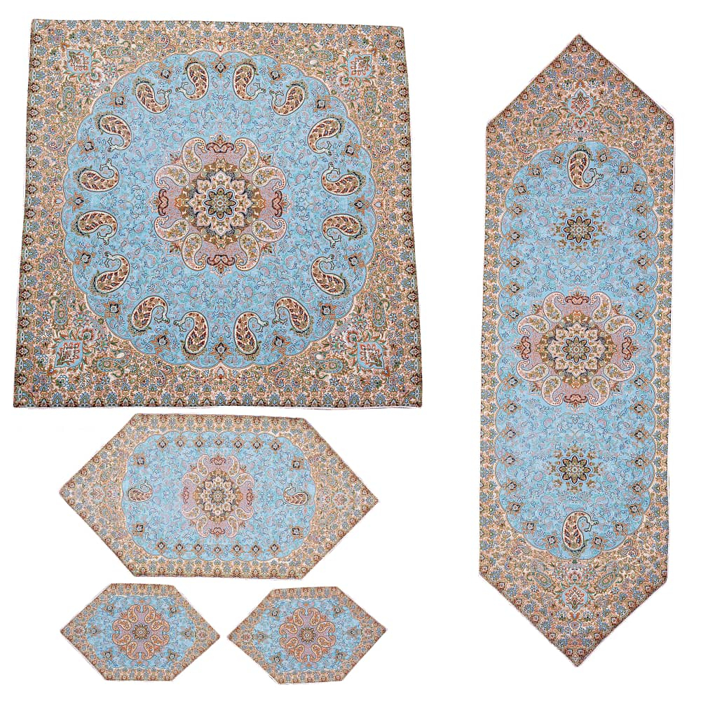 ست 5 تکه رومیزی ترمه دربار کد 1001