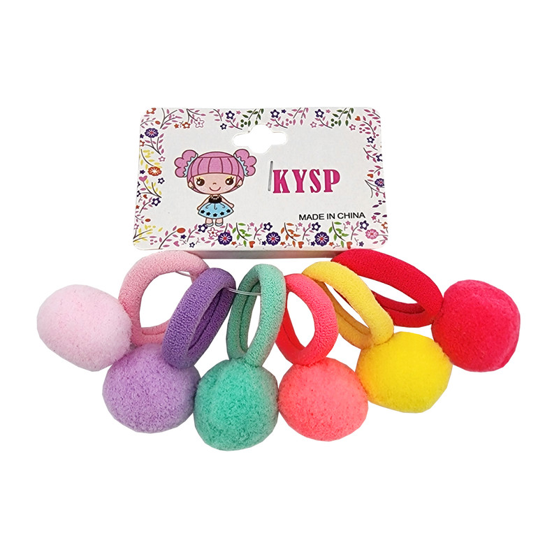 کش مو دخترانه مدل توپی كد KSH597 بسته 6 عددی