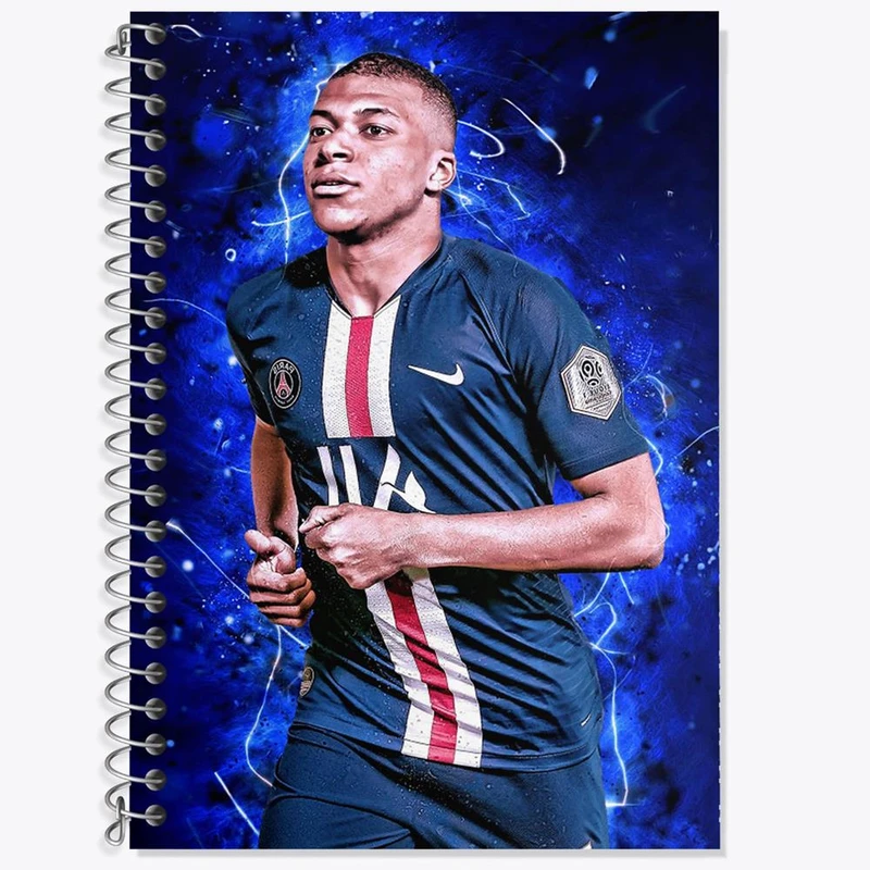 دفتر زبان 50 برگ خندالو مدل سه خط طرح کیلیان امباپه کد 14009