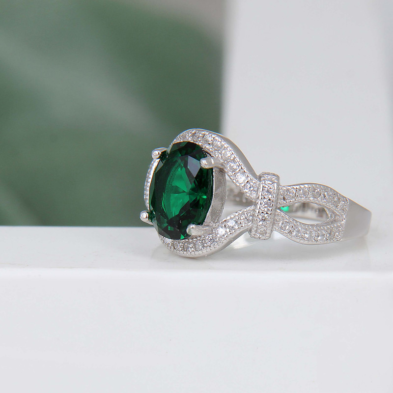 انگشتر نقره زنانه بازرگانی میلادی مدل سنگ کوارتز نگین برلیان بدون ریزش ابکاری رادیوم کد AWR_1339