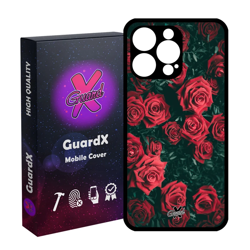 کاور گارد ایکس طرح Flower مدل قاب Glass10208 مناسب برای گوشی موبایل اپل iPhone 15 Pro Max