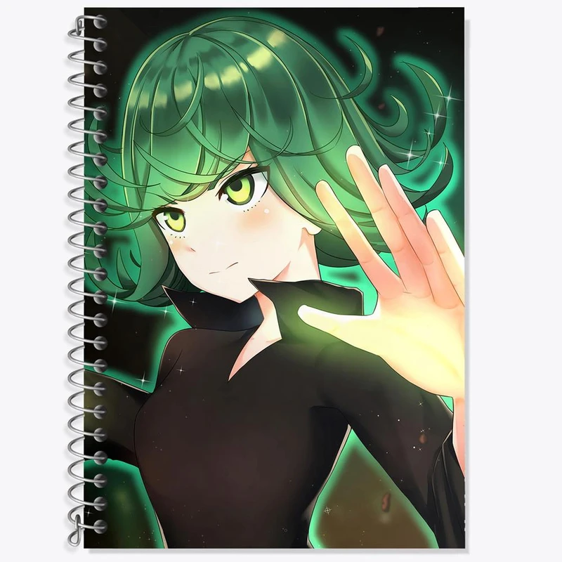 دفتر زبان 50 برگ خندالو مدل دو خط طرح تاتسوماکی انیمه مرد تک مشتی One Punch Man کد 11335