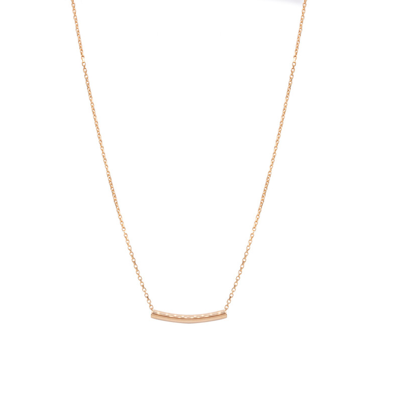 گردنبند طلا 18 عیار زنانه الی گالری مدل لوله ای خم