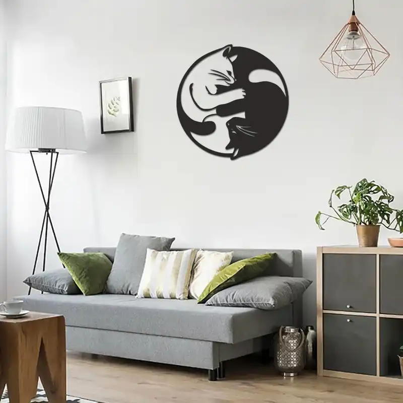 استیکر چوبی طرح گربه یینگ یانگ