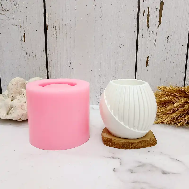 قالب مدل گلدان طرح کروی شیاردار