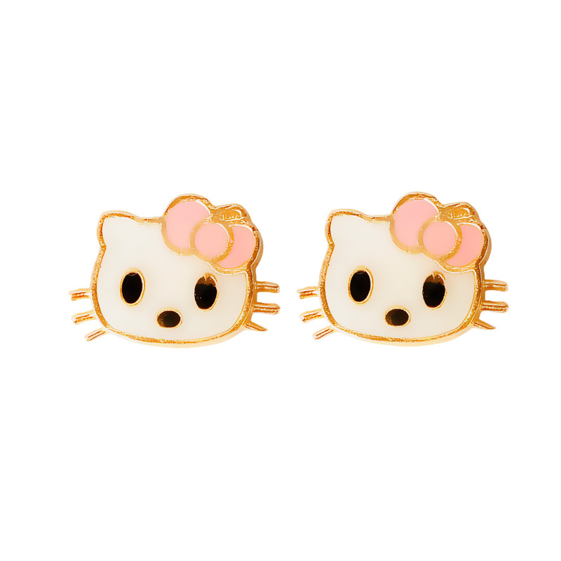 گوشواره میخی طلا 18 عیار دخترانه گالری رحمانی مدل کیتی کد 010