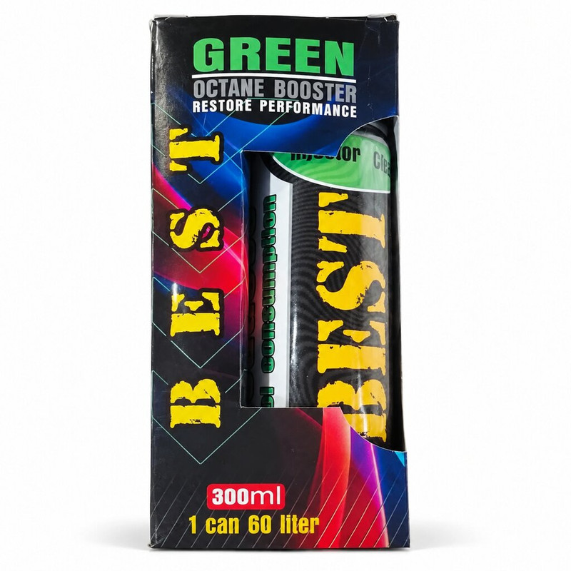 مکمل سوخت اکتان بوستر و انژکتورشوی و کاهنده مصرف سوخت خودرو بست گرین مدل Green حجم 300 میلی‌لیتر 
