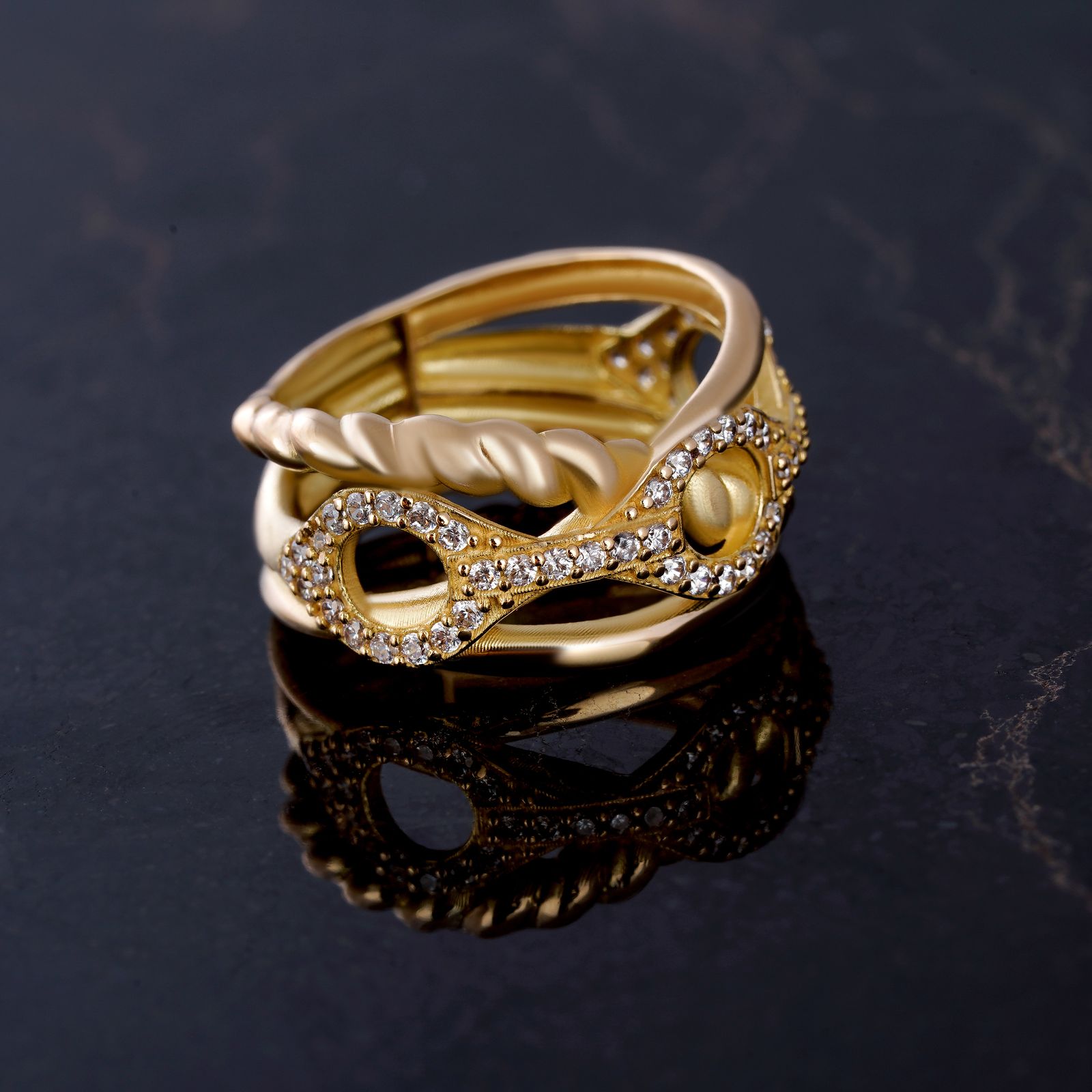 انگشتر طلا 18 عیار زنانه جواهری سون مدل 3624 -  - 2