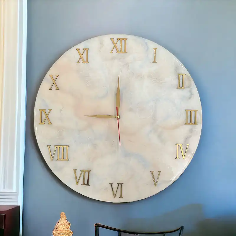 ساعت دیواری رزینی طرح ابر و باد