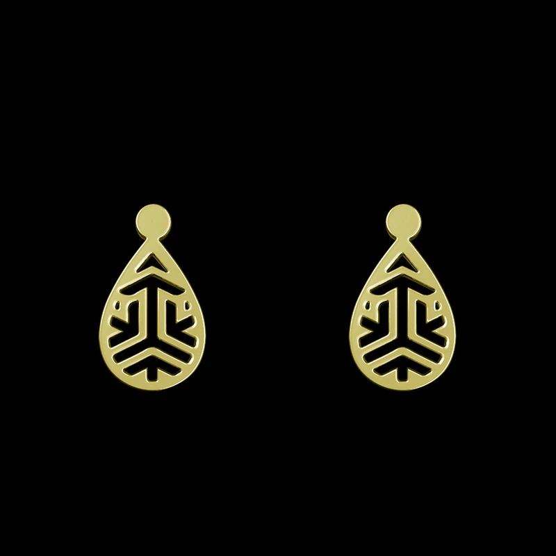 گوشواره طلا 18 عیار زنانه مدوپد مدل هندسی کد GA1-13862