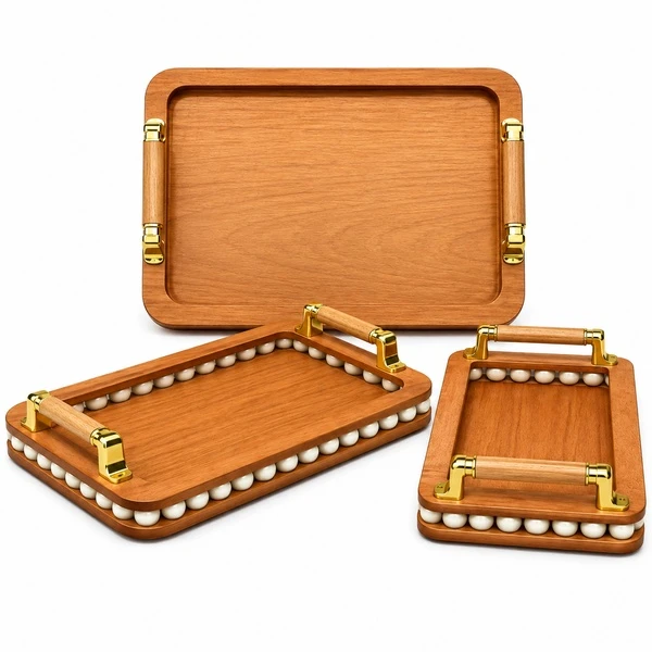 سینی مدل چوبی کد a207 مجموعه 3 عددی
