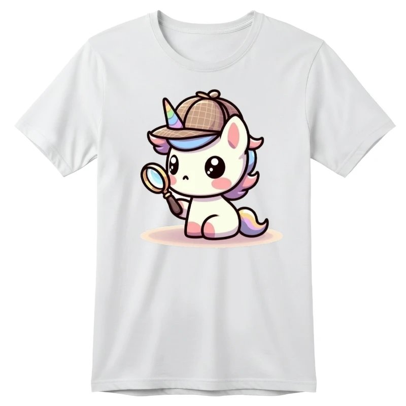 تی‌شرت آستین کوتاه بچگانه مدل کارآگاه تک شاخ کد p1 