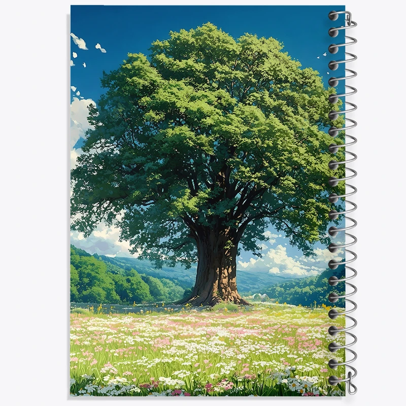 دفتر مشق 50 برگ خندالو طرح درخت بهاری کد F5263