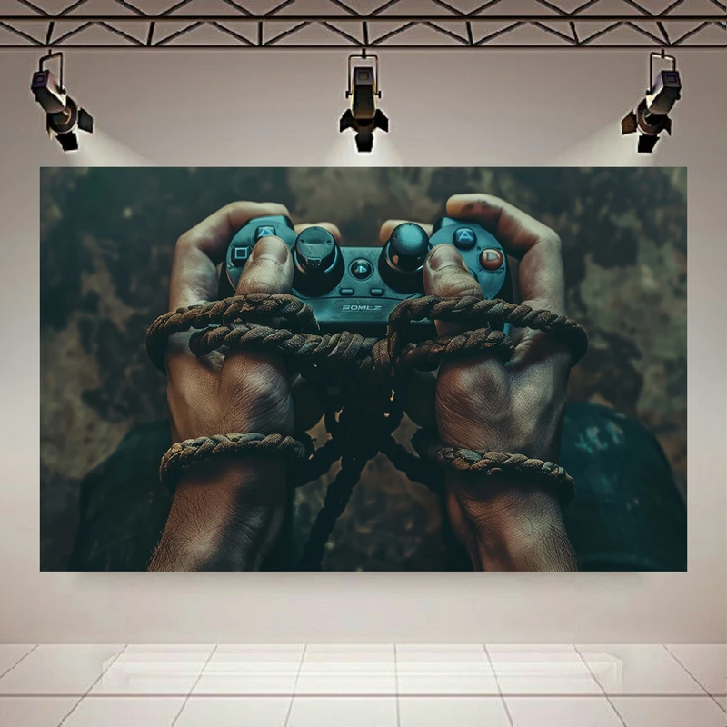 پوستر دیواری طرح سایبری مدل اعتیاد به بازی کد AR3058405