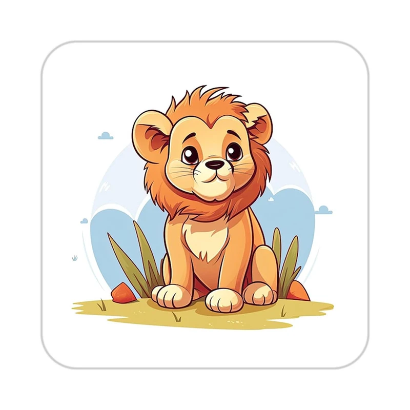 زیر لیوانی کاکتی طرح شیر مدل mp23375