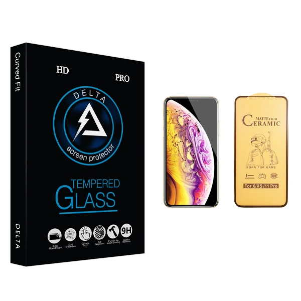 محافظ صفحه نمایش سرامیکی دلتا مدل HD مناسب برای گوشی موبایل اپل iPhone XS
