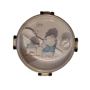 ظرف غذا کودک مدل خرس طرح دو طبقه کد Z70  مجموعه 3 عددی