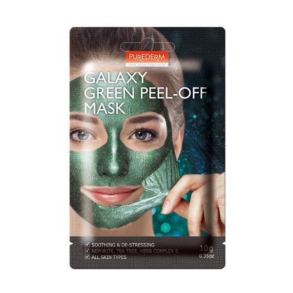 ماسک صورت پیوردرم سری Galaxy مدل Green وزن 10 گرم