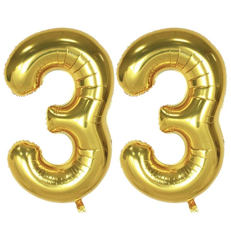 بادکنک فویلی پارتی لند تهران طرح عدد سی و سه کد thirty three33 مجموعه 2 عددی