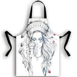 پیش بند آشپزخانه شمسه نگار مدل دختر سرخ پوست کد 40