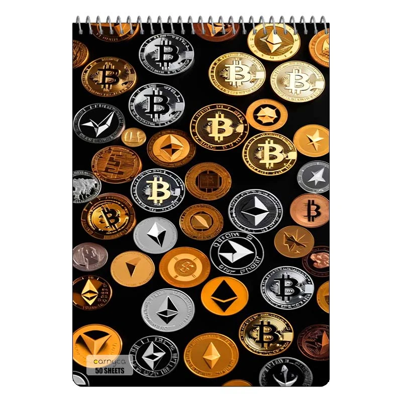 دفتر نقاشی 50 برگ سیمی کارنیکا طرح ارز دیجیتال Crypto کد 36113