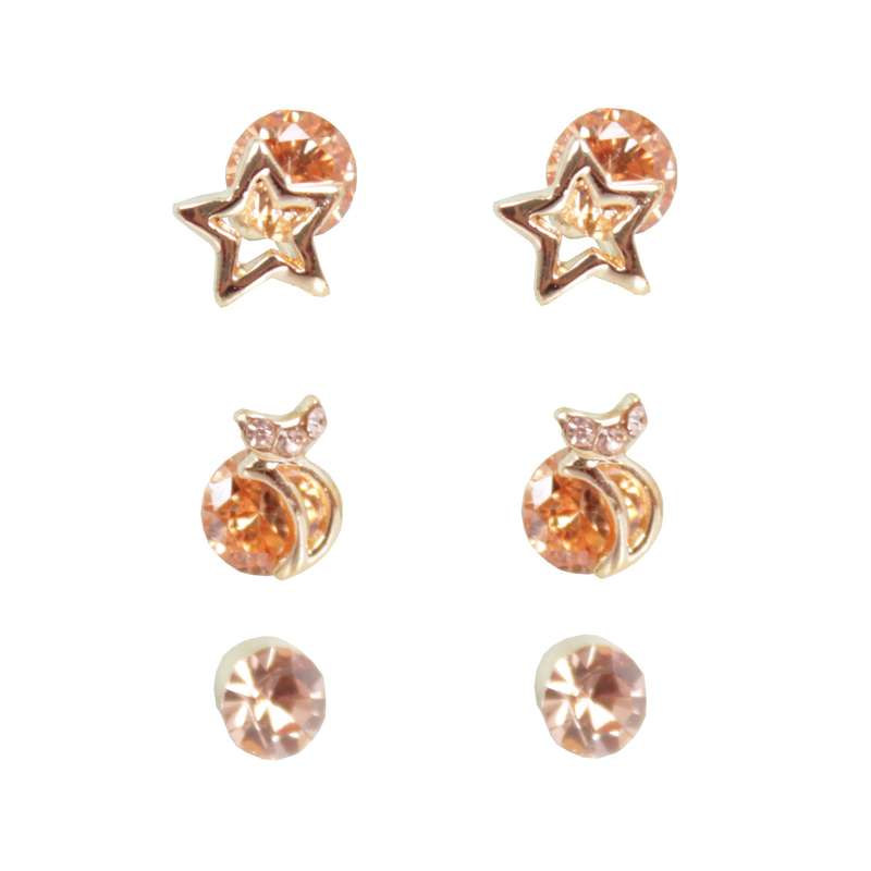 گوشواره زنانه مدل آریا طرح میخی کد 09 مجموعه 3 عددی گوشواره زنانه مدل آریا طرح میخی کد 09 مجموعه 3 عددی