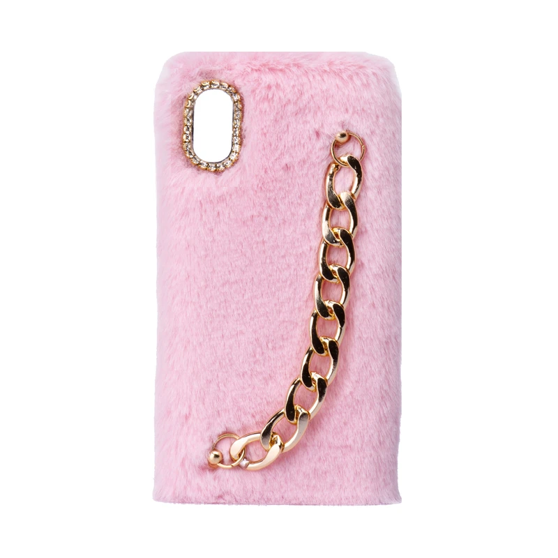 کاور طرح دخترانه دستبندی مدل خزدار پشمالو زنجیردار مناسب برای گوشی موبایل اپل iPhone XS Max