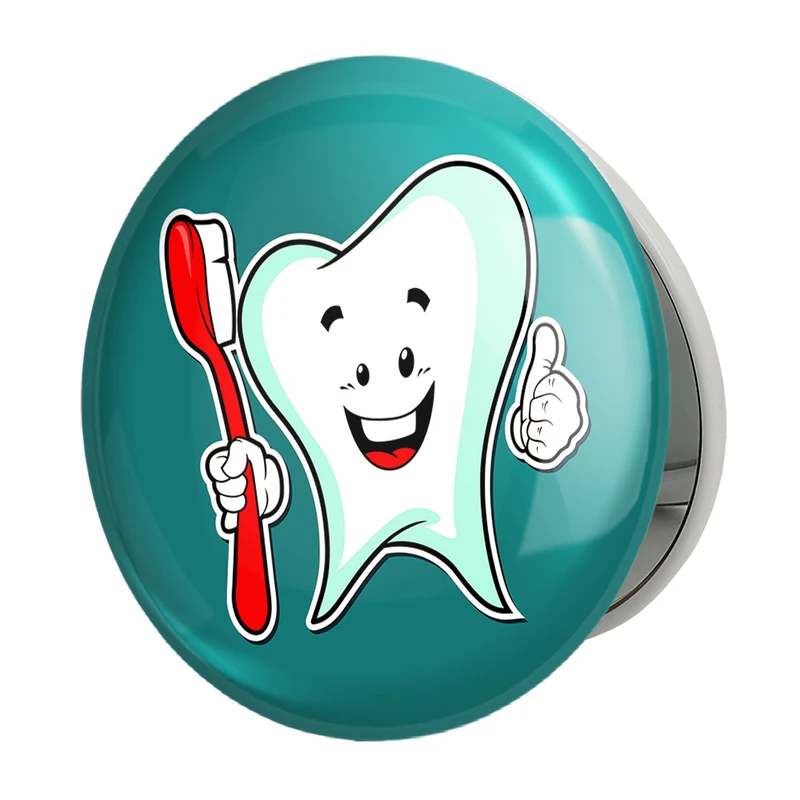 آینه جیبی خندالو طرح دندان و دندانپزشکی کودکانه مدل تاشو کد 27786 