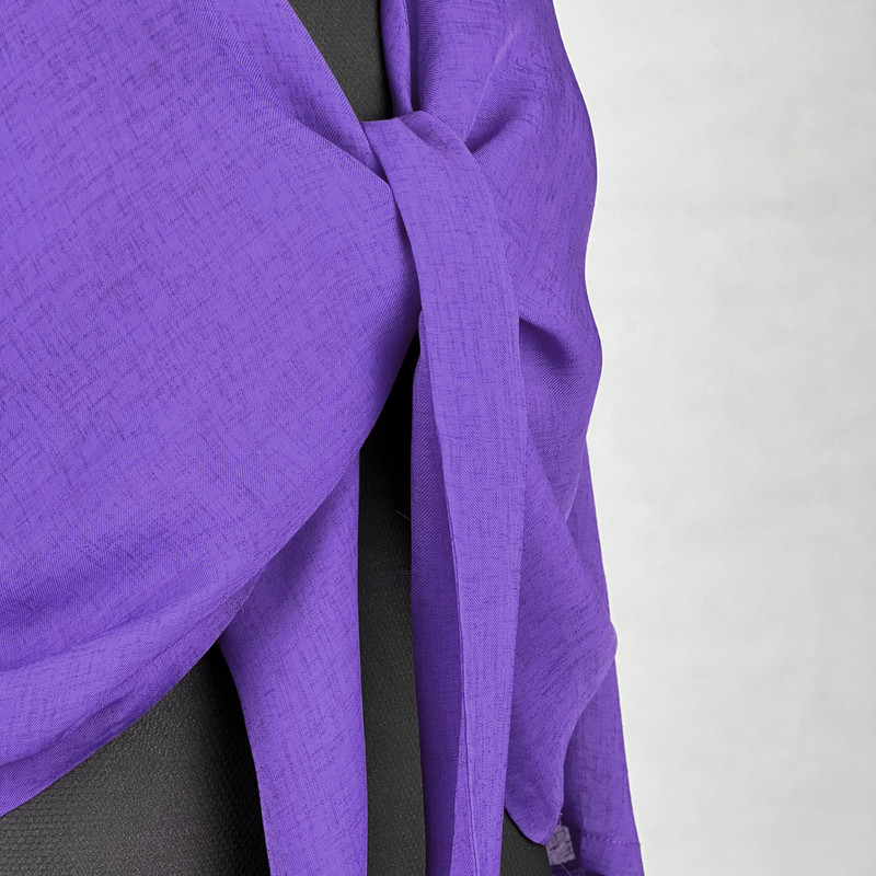 شومیز آستین بلند زنانه مدل گره ای کد AK1124 رنگ بنفش