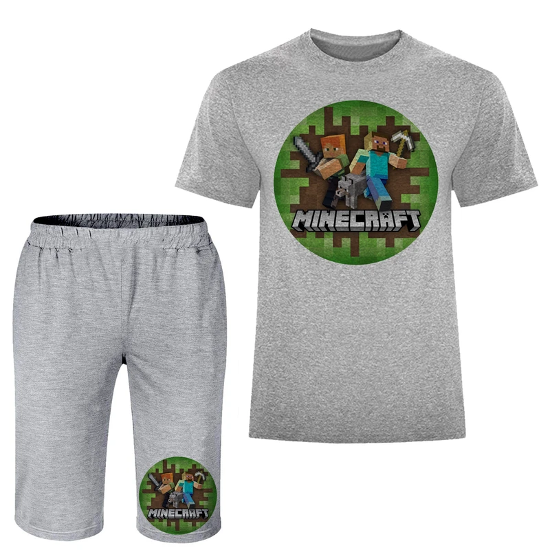 ست تی شرت و شلوارک مردانه مدل ماینکرفت A204