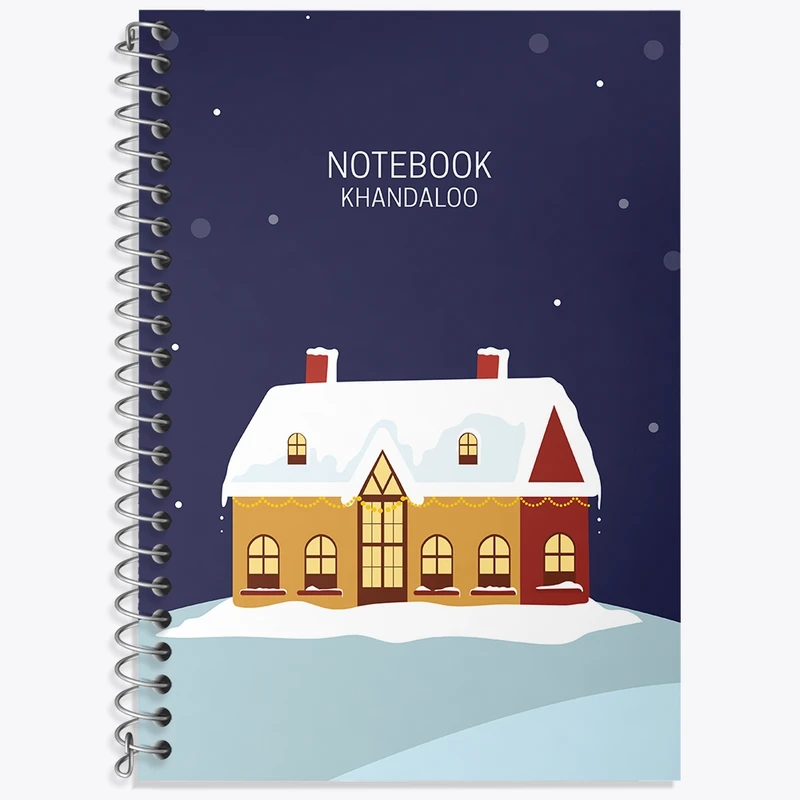 دفتر زبان 50 برگ خندالو مدل دو خط طرح خانه زمستانی کد N818