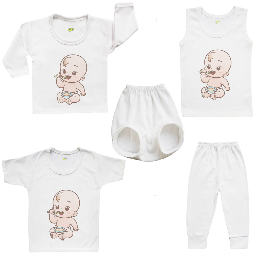 ست 5 تکه لباس نوزادی کارانس مدل SFBT-3280