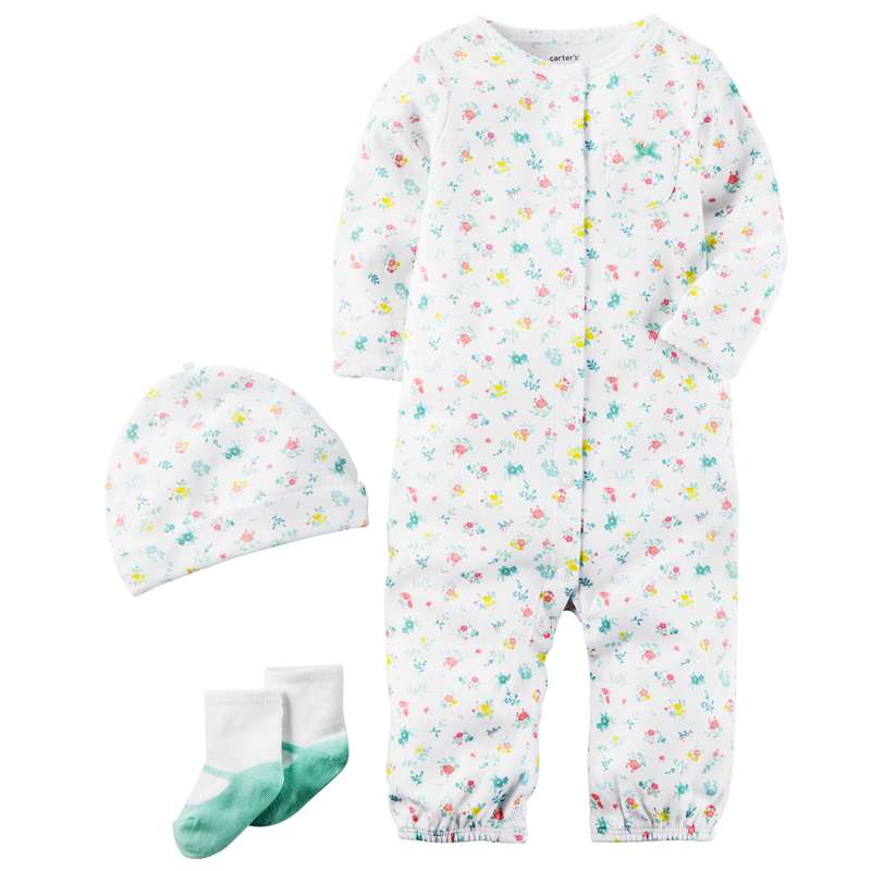 ست 3 تکه لباس نوزادی کارترز مدل گلدار